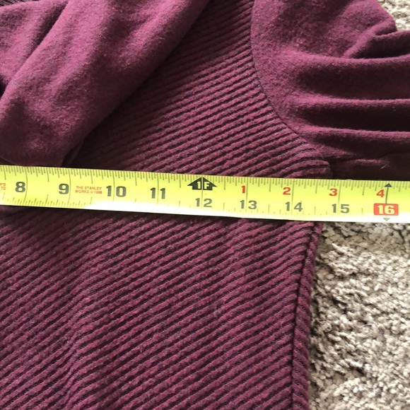 Burgundy light weight ribbed cowl neck sweater. - Picture 9 of 12